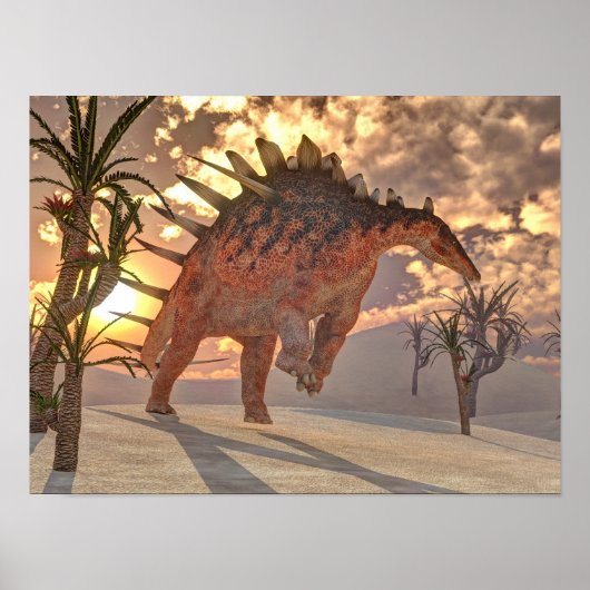 Kentrosaurus dinosaur - 3D rendering Poster (Voorkant)