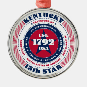 Kentucky 15e staat kerstversiering metalen ornament