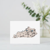 Kentucky  Afbeelding Map Antiek State Chart Briefkaart (Staand voorkant)