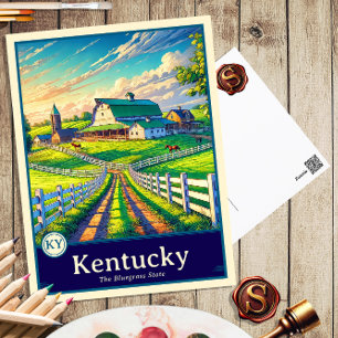Kentucky   Anime Style Cel Shaded Briefkaart
