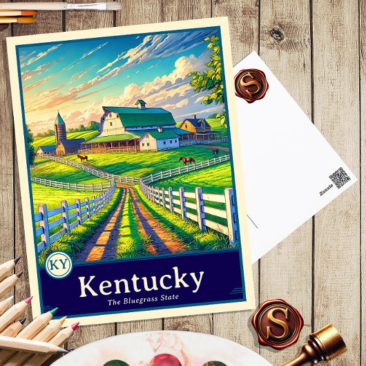 Kentucky | Anime Style Cel Shaded Briefkaart