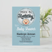 Kentucky Baby shower Funny Blue Boys Invitation (Debout devant)