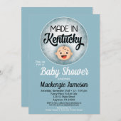 Kentucky Baby shower Funny Blue Boys Invitation (Devant / Derrière)