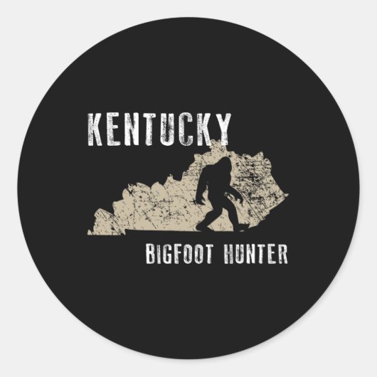 Kentucky Bigfoot Hunter Ronde Sticker (Voorkant)