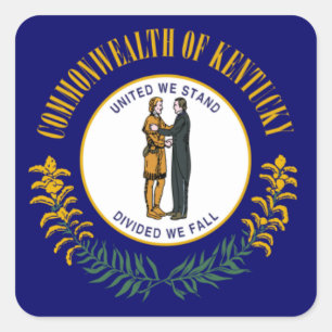 Kentucky: Blauwgras Gemenebest Amerikaanse staatsv Vierkante Sticker