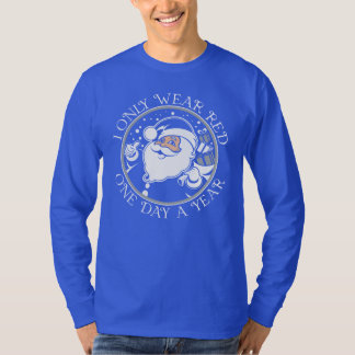 Kentucky Blue Santa T-shirt met lange mouwen