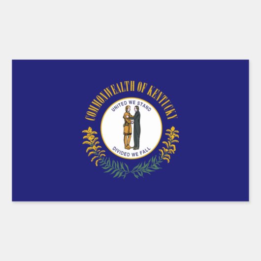 Kentucky: Bluegrass Commonwealth Vlag van de Ameri Rechthoekige Sticker (Voorkant)