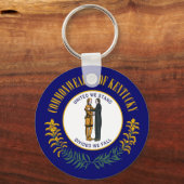 Kentucky: Bluegrass Commonwealth Vlag van de Ameri Sleutelhanger (Voorkant)