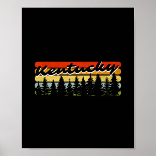 Kentucky bos zonsondergang bomen hut thema souveni poster