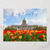 Kentucky Briefkaart met de hoofdstad van de deelst (Voorkant)