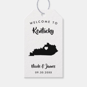 Kentucky bruiloft welkomsttas Labels voor hotelgas Cadeaulabel