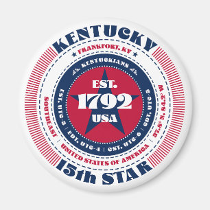 Kentucky Circle Typography Souvenir Magnet Magneet