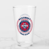 Kentucky Circular Typography Design Glas (Achterkant)