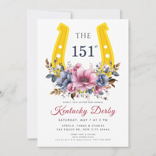 Kentucky Derby 151st Invitation with Horseshoe (Devant)