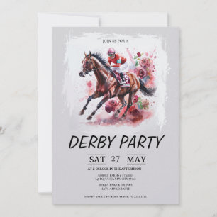 Kentucky Derby Feest Uitnodiging Aquarel Paard R