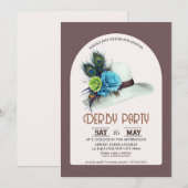 Kentucky Derby Hat Party Invitation Elegant Derby  (Devant / Derrière)