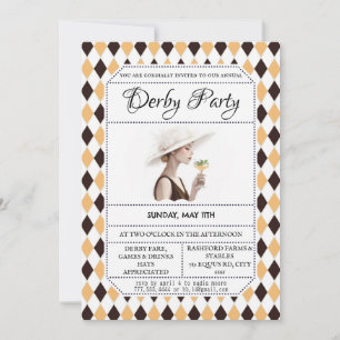 Kentucky Derby Hoed Feest Uitnodiging Elegante Der