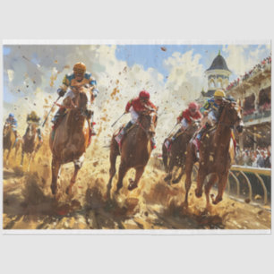Kentucky Derby Horse Racing Decoupage Tissuepapier