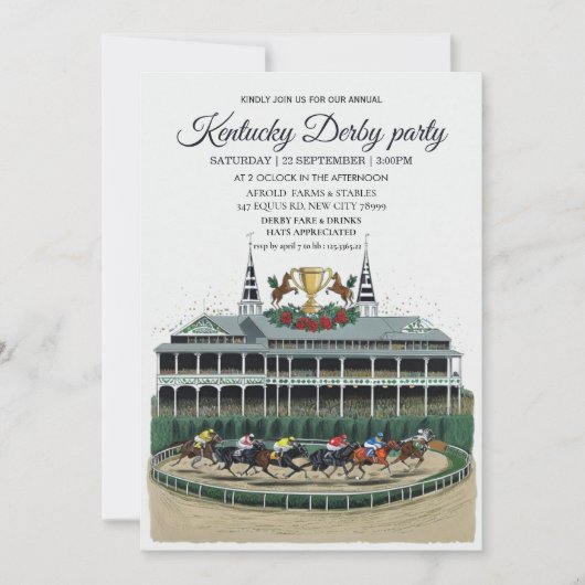 Kentucky Derby Party Invitation Churchill Downs Ho (Devant)