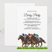 Kentucky Derby Party Invitation Elegant Horse Race (Devant / Derrière)