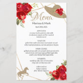 Kentucky Derby Red Roses Menu Mariage (Devant)
