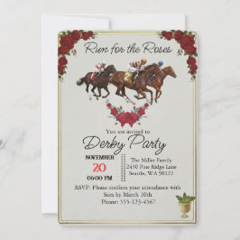 Kentucky Derby Run for the Roses Party Invite Kaart