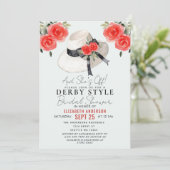 Kentucky Derby Style Big Pet Roos Vrijgezellenfees Kaart (Staand voorkant)