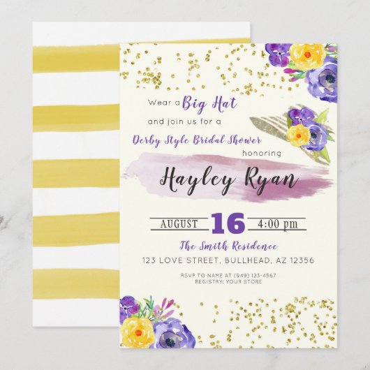 Kentucky Derby Style Bridal Shower Kaart (Voorkant / Achterkant)