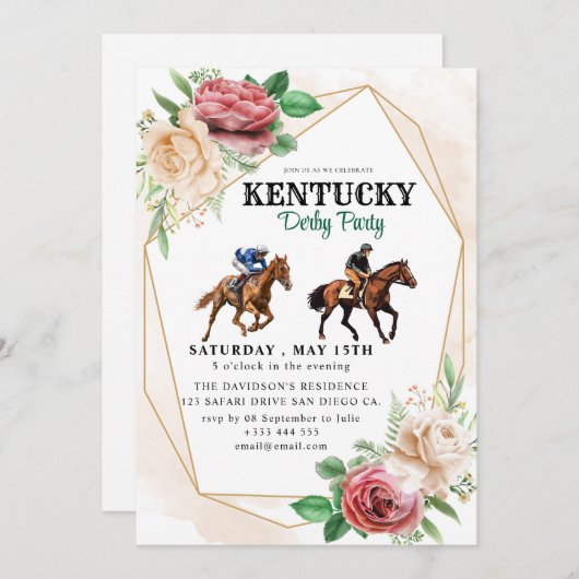 Kentucky Derby Viewing Party Kaart (Voorkant / Achterkant)