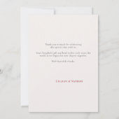 Kentucky Derby Wedding Bridal Shower Roses Modern Bedankkaart (Achterkant)