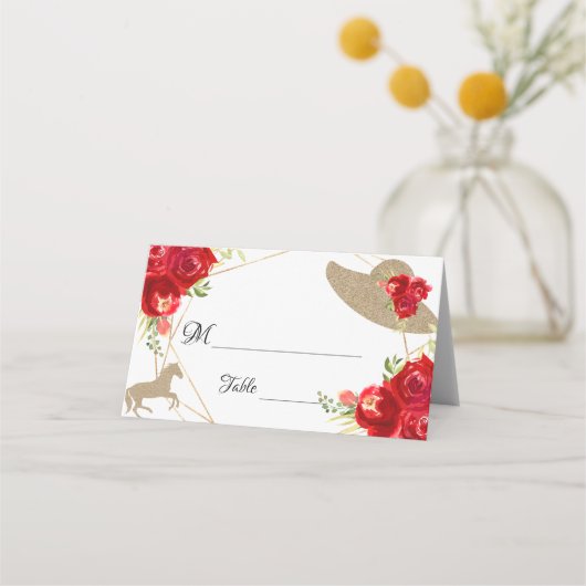 Kentucky Derby Wedding Table Place Card (Voorkant)