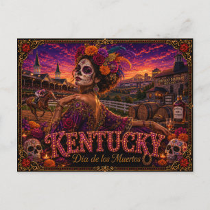 Kentucky Día de los Muertos Retro Briefkaart