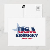Kentucky en carte postale rouge, blanche et bleue (Devant / Derrière)