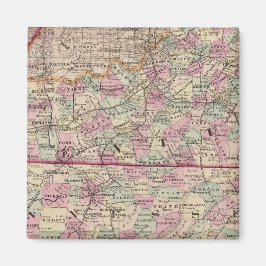 Kentucky en Tennessee 4 Magneet (Voorkant)