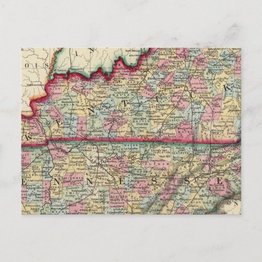 Kentucky en Tennessee Briefkaart (Voorkant)