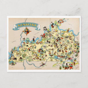 Kentucky Funny Map Briefkaart