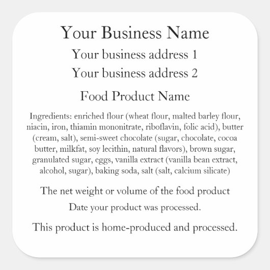 Kentucky Home Baker Labels (Voorkant)