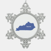 Kentucky home silhouette state map tin sneeuwvlok ornament (Voorkant)