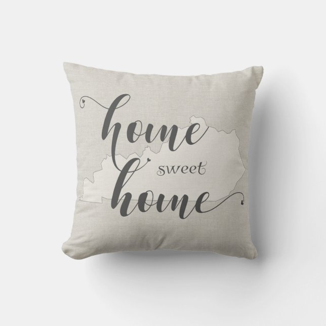Kentucky - Home Sweet Home burlap-look Kussen (Voorkant)