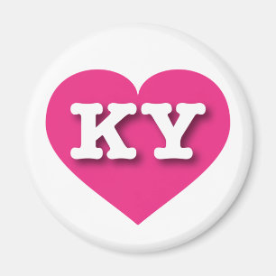 Kentucky Hot Pink Heart - Ik hou van KY Magneet