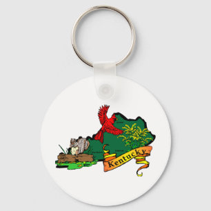 Kentucky-kaart 2 sleutelhanger
