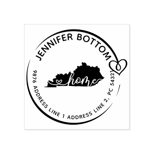 Kentucky kaart hartkrans rubberstempel (Afrduk)