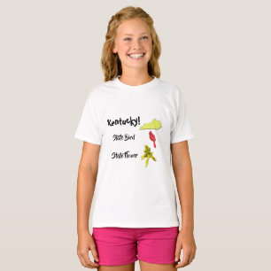 Kentucky kaart staatsvogel & bloem t-shirt