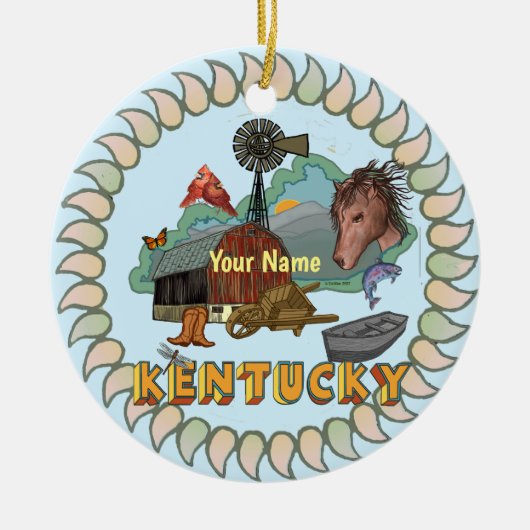 Kentucky Keramisch Ornament (Voorkant)