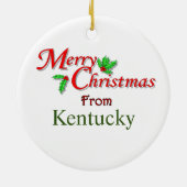 Kentucky kerstboomversiering keramisch ornament (Achterkant)