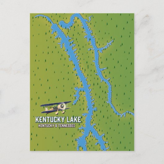 Kentucky Lake USA MAp Briefkaart (Voorkant)
