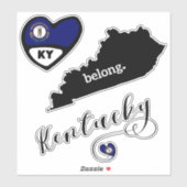 Kentucky Love, 3 Design, Die Cut Stickers (Vel)