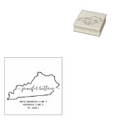 Kentucky map Familie-retouradres Rubberstempel (Gestempeld)