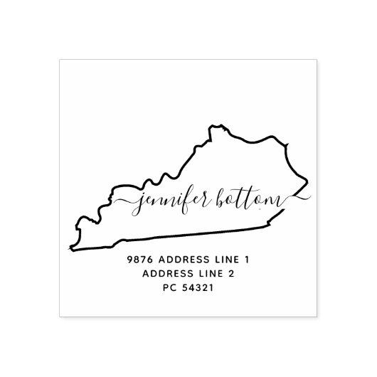 Kentucky map Familie-retouradres Rubberstempel (Afrduk)