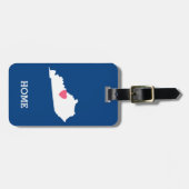 Kentucky Map Home State Love met Custom Heart Bagagelabel (Voorkant horizontaal)